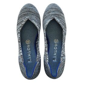 Rothy's The Flat Womens 8 Gray Heather Granite Knit Ballet Flat Washable Shoe